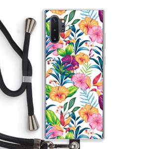 CaseCompany Tropisch 2: Samsung Galaxy Note 10 Plus Transparant Hoesje met koord