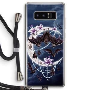 CaseCompany Vleermuizen Maan: Samsung Galaxy Note 8 Transparant Hoesje met koord