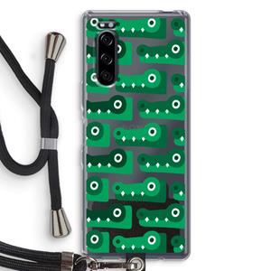 CaseCompany Crocs: Sony Xperia 5 Transparant Hoesje met koord