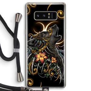 CaseCompany Huilende Wolf: Samsung Galaxy Note 8 Transparant Hoesje met koord