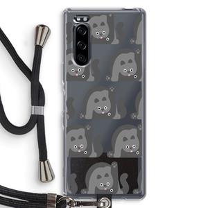 CaseCompany Cats: Sony Xperia 5 Transparant Hoesje met koord