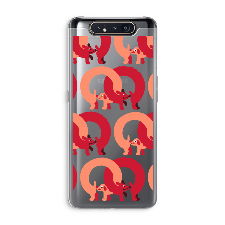 CaseCompany Dogs: Samsung Galaxy A80 Transparant Hoesje