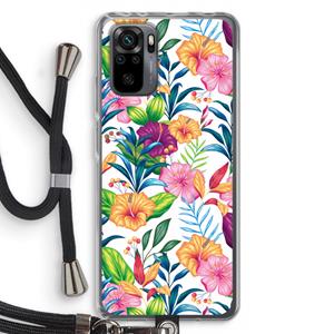 CaseCompany Tropisch 2: Xiaomi Redmi Note 10 Pro Transparant Hoesje met koord