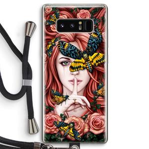 CaseCompany Lady Moth: Samsung Galaxy Note 8 Transparant Hoesje met koord