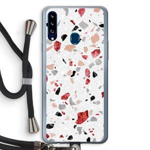 CaseCompany Terrazzo N°12: Samsung Galaxy A20s Transparant Hoesje met koord