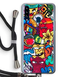 CaseCompany No Rules: Samsung Galaxy A20s Transparant Hoesje met koord