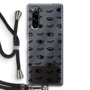 CaseCompany Eye pattern #2: Sony Xperia 5 Transparant Hoesje met koord
