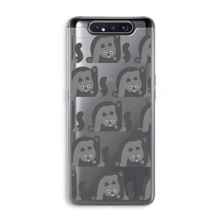 CaseCompany Cats: Samsung Galaxy A80 Transparant Hoesje