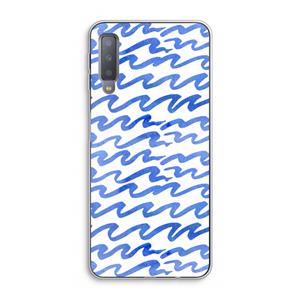 CaseCompany Blauwe golven: Samsung Galaxy A7 (2018) Transparant Hoesje