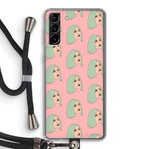 CaseCompany King Kylie: Samsung Galaxy S21 Plus Transparant Hoesje met koord