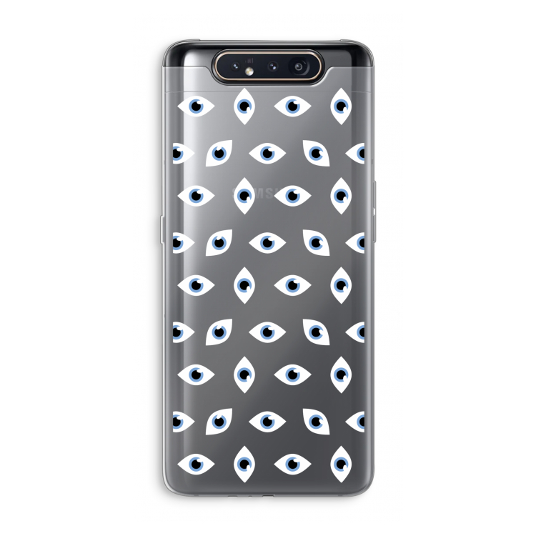 CaseCompany Eyes pattern: Samsung Galaxy A80 Transparant Hoesje