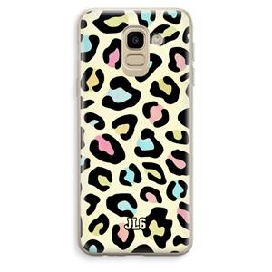 CaseCompany Leopard pattern: Samsung Galaxy J6 (2018) Transparant Hoesje