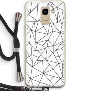 CaseCompany Geometrische lijnen zwart: Samsung Galaxy J6 (2018) Transparant Hoesje met koord