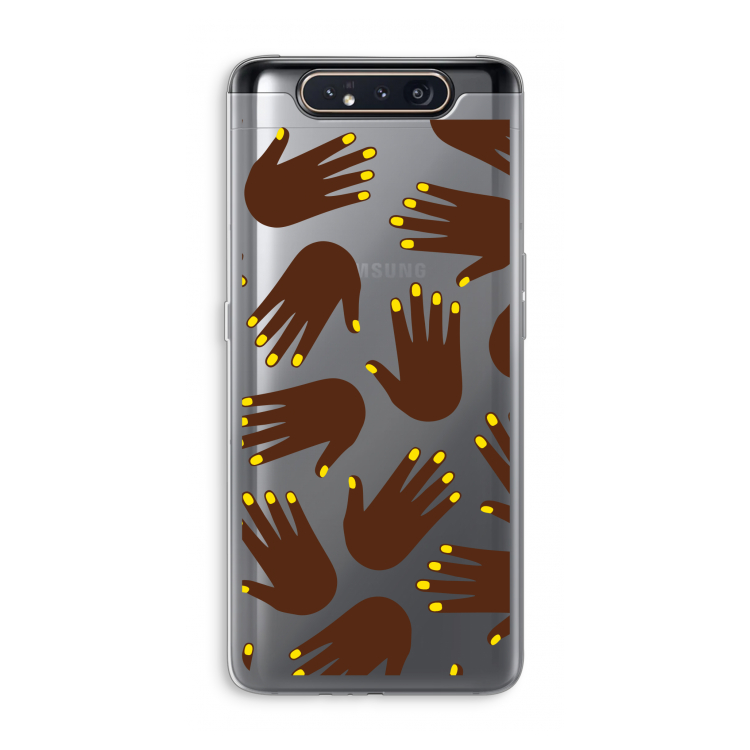 CaseCompany Hands dark: Samsung Galaxy A80 Transparant Hoesje