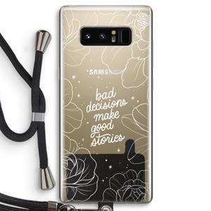 CaseCompany Good stories: Samsung Galaxy Note 8 Transparant Hoesje met koord