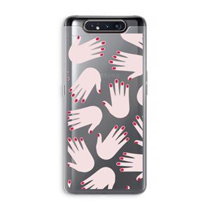 CaseCompany Hands pink: Samsung Galaxy A80 Transparant Hoesje