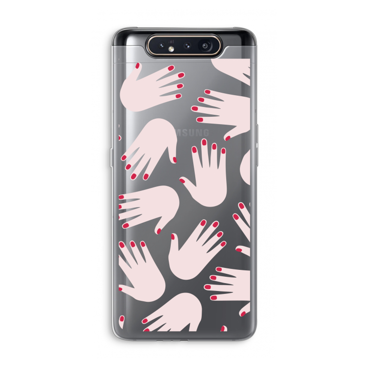 CaseCompany Hands pink: Samsung Galaxy A80 Transparant Hoesje