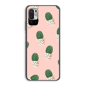 CaseCompany Cactusprint roze: Xiaomi Redmi Note 10 5G Transparant Hoesje