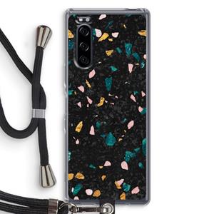 CaseCompany Terrazzo N°10: Sony Xperia 5 Transparant Hoesje met koord