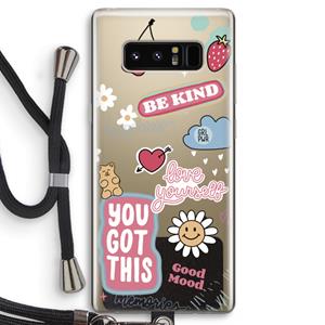 CaseCompany Positivity: Samsung Galaxy Note 8 Transparant Hoesje met koord