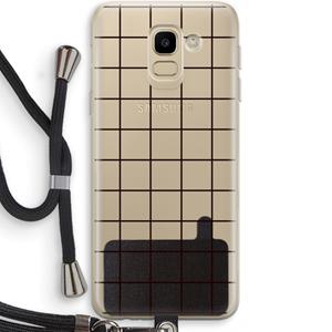 CaseCompany Rooster: Samsung Galaxy J6 (2018) Transparant Hoesje met koord