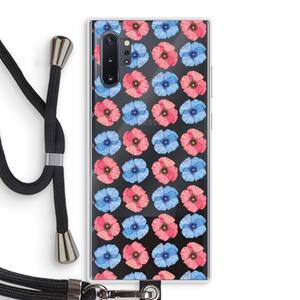 CaseCompany Klaproosjes: Samsung Galaxy Note 10 Plus Transparant Hoesje met koord