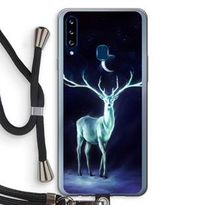 CaseCompany Nightbringer: Samsung Galaxy A20s Transparant Hoesje met koord