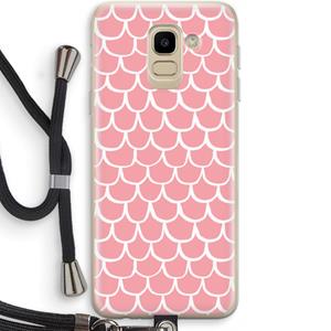 CaseCompany Dakpannetjes: Samsung Galaxy J6 (2018) Transparant Hoesje met koord