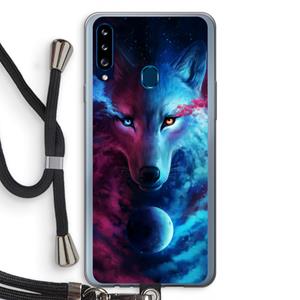 CaseCompany Where Light And Dark Meet: Samsung Galaxy A20s Transparant Hoesje met koord