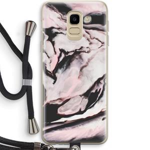 CaseCompany Roze stroom: Samsung Galaxy J6 (2018) Transparant Hoesje met koord
