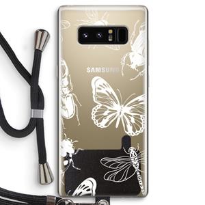 CaseCompany Tiny Bugs: Samsung Galaxy Note 8 Transparant Hoesje met koord