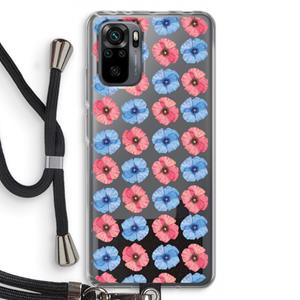 CaseCompany Klaproosjes: Xiaomi Redmi Note 10 Pro Transparant Hoesje met koord