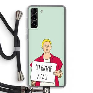 CaseCompany Gimme a call: Samsung Galaxy S21 Plus Transparant Hoesje met koord