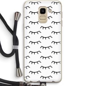 CaseCompany Wimpers: Samsung Galaxy J6 (2018) Transparant Hoesje met koord