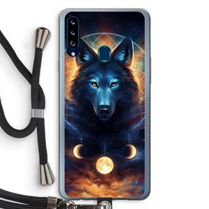 CaseCompany Wolf Dreamcatcher: Samsung Galaxy A20s Transparant Hoesje met koord