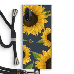 CaseCompany Sunflower and bees: Samsung Galaxy Note 10 Plus Transparant Hoesje met koord