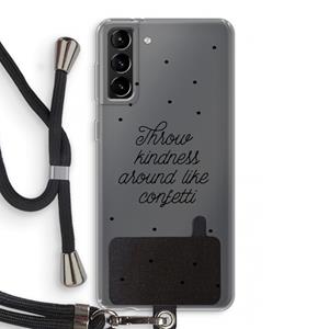 CaseCompany Confetti: Samsung Galaxy S21 Plus Transparant Hoesje met koord