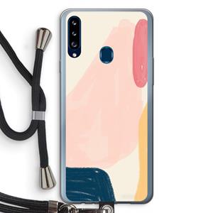 CaseCompany Saturday Flow: Samsung Galaxy A20s Transparant Hoesje met koord