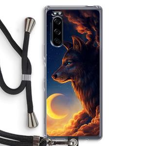 CaseCompany Night Guardian: Sony Xperia 5 Transparant Hoesje met koord