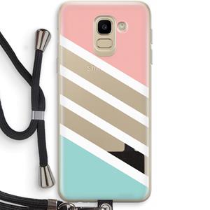 CaseCompany Strepen pastel: Samsung Galaxy J6 (2018) Transparant Hoesje met koord
