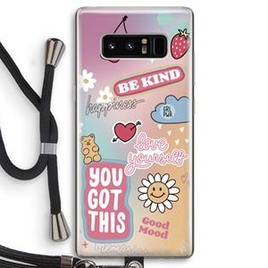 CaseCompany Positivity: Samsung Galaxy Note 8 Transparant Hoesje met koord