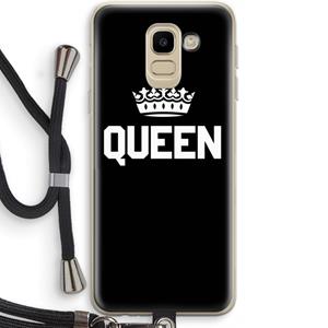 CaseCompany Queen zwart: Samsung Galaxy J6 (2018) Transparant Hoesje met koord