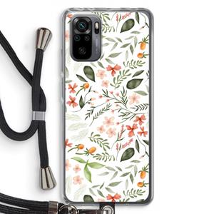 CaseCompany Sweet little flowers: Xiaomi Redmi Note 10 Pro Transparant Hoesje met koord