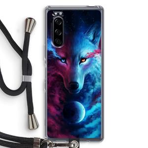 CaseCompany Where Light And Dark Meet: Sony Xperia 5 Transparant Hoesje met koord