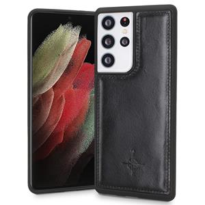 NorthLife Mastreit Lederen backcover hoes - Samsung Galaxy S21 Ultra - Zwart