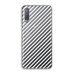CaseCompany Strepen zwart-wit: Samsung Galaxy A7 (2018) Transparant Hoesje