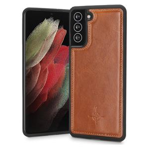 NorthLife Mastreit Lederen backcover hoes - Samsung Galaxy S21 Plus - Cognac