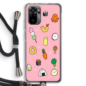 CaseCompany Happy bento friends: Xiaomi Redmi Note 10 Pro Transparant Hoesje met koord