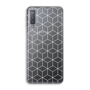 CaseCompany Zwart-witte kubussen: Samsung Galaxy A7 (2018) Transparant Hoesje