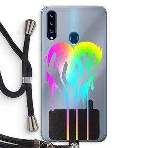 CaseCompany Hold My Heart: Samsung Galaxy A20s Transparant Hoesje met koord
